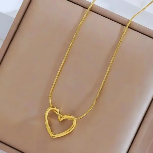 Gold Plated Twist Heart Locket - Image 2